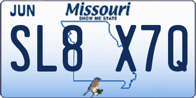 MO license plate SL8X7Q