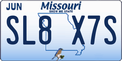 MO license plate SL8X7S