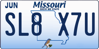MO license plate SL8X7U