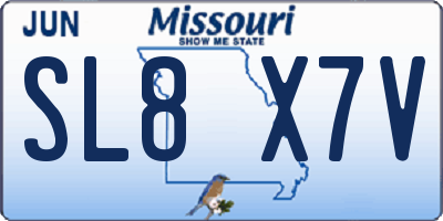 MO license plate SL8X7V