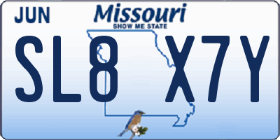 MO license plate SL8X7Y
