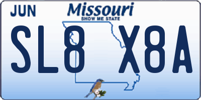 MO license plate SL8X8A