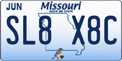 MO license plate SL8X8C