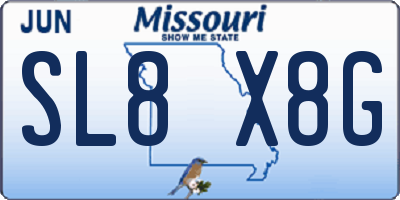 MO license plate SL8X8G
