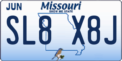 MO license plate SL8X8J