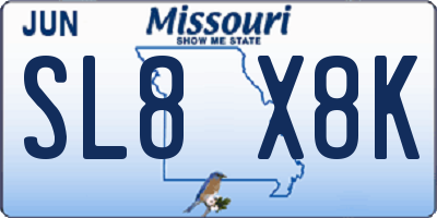 MO license plate SL8X8K