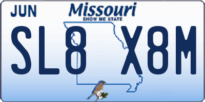 MO license plate SL8X8M