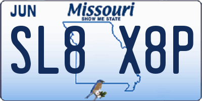 MO license plate SL8X8P
