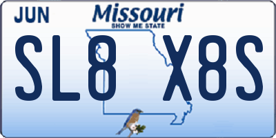 MO license plate SL8X8S