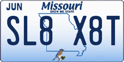 MO license plate SL8X8T