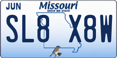 MO license plate SL8X8W