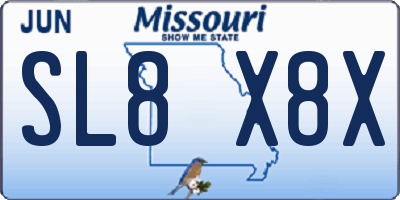 MO license plate SL8X8X