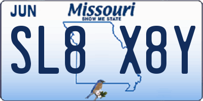 MO license plate SL8X8Y