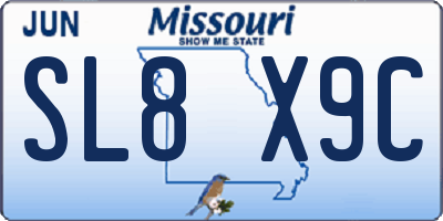 MO license plate SL8X9C