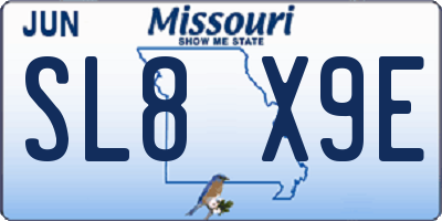 MO license plate SL8X9E