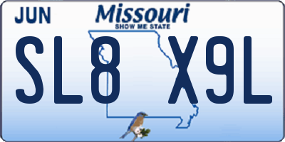 MO license plate SL8X9L
