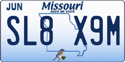 MO license plate SL8X9M