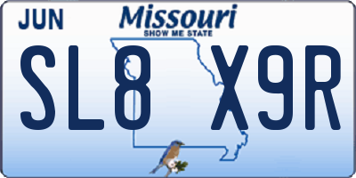 MO license plate SL8X9R