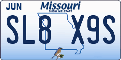 MO license plate SL8X9S