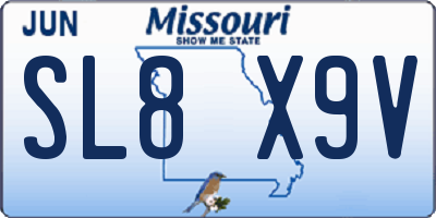 MO license plate SL8X9V