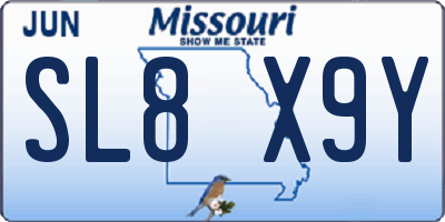 MO license plate SL8X9Y