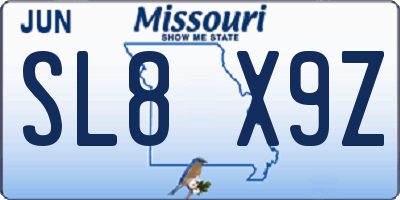 MO license plate SL8X9Z