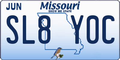 MO license plate SL8Y0C