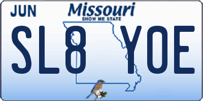 MO license plate SL8Y0E