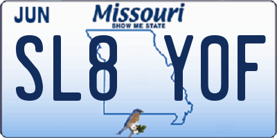 MO license plate SL8Y0F