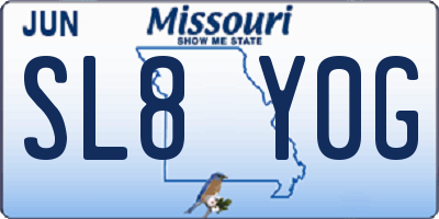 MO license plate SL8Y0G