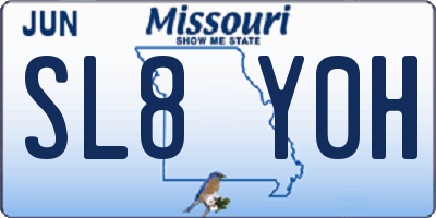 MO license plate SL8Y0H