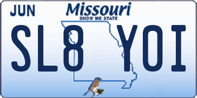 MO license plate SL8Y0I