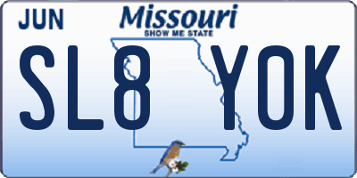 MO license plate SL8Y0K