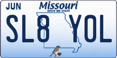MO license plate SL8Y0L