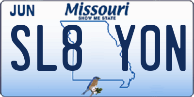 MO license plate SL8Y0N