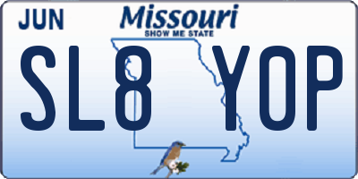 MO license plate SL8Y0P