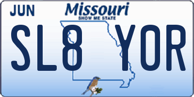 MO license plate SL8Y0R