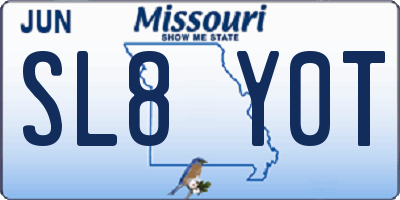 MO license plate SL8Y0T