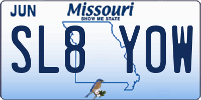 MO license plate SL8Y0W
