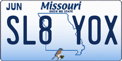 MO license plate SL8Y0X