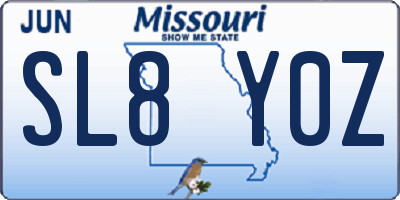 MO license plate SL8Y0Z