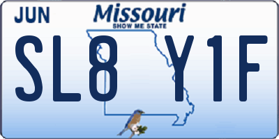 MO license plate SL8Y1F