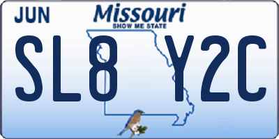 MO license plate SL8Y2C
