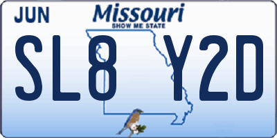 MO license plate SL8Y2D