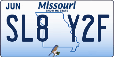 MO license plate SL8Y2F