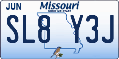 MO license plate SL8Y3J