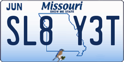 MO license plate SL8Y3T