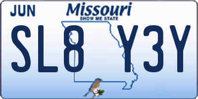 MO license plate SL8Y3Y