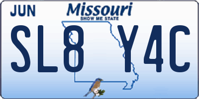MO license plate SL8Y4C