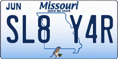 MO license plate SL8Y4R